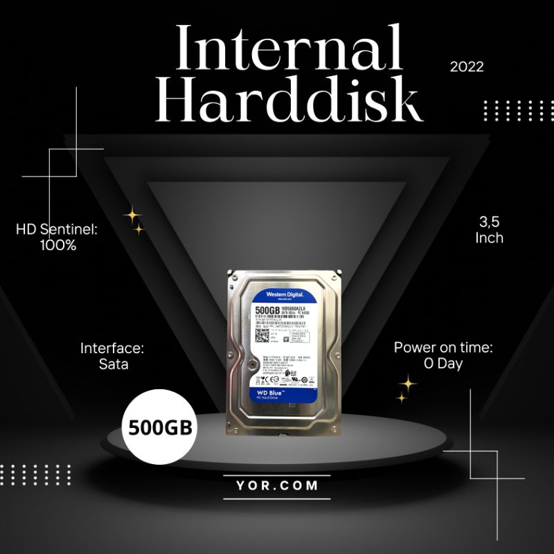 hardisk 500gb wd blue 3.5 sata HDD PC 500gb baru 0 days