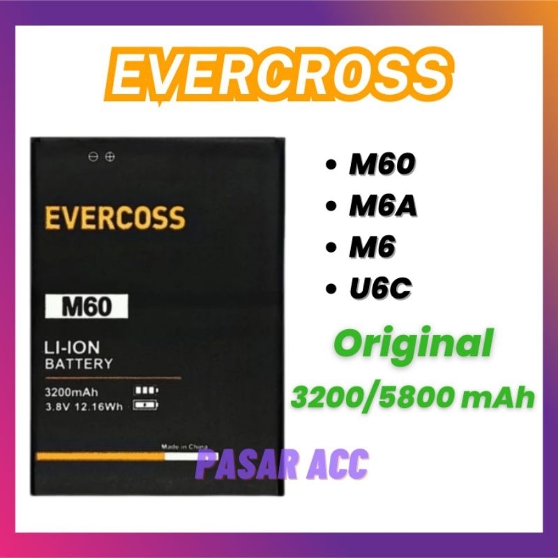 Baterai Batre Evercoss M60 4G Battrey Batrei