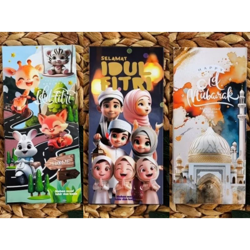 

(1 pack isi 10) Amplop Jumbo Panjang Uang Tidak di Lipat Buat Lebaran Eid Mubarak Idul Fitri Ramadan Premium Tebal Doff Angpao THR Gambar Lucu Unik Esthetic