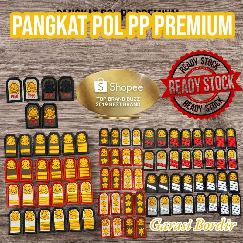 Pangkat Pol PP | Pangkat Satpol pp Bordir Timbul Sepasang