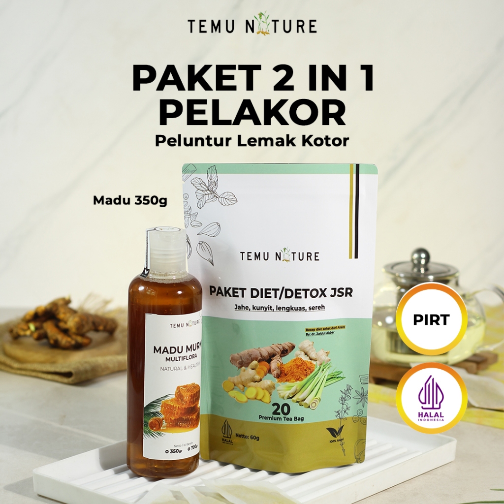 Temu Nature | 2in1 Diet/Detox JSR | Madu Multiflora | Teh Rimpang | Jahe Merah | Lengkuas | Kunyit