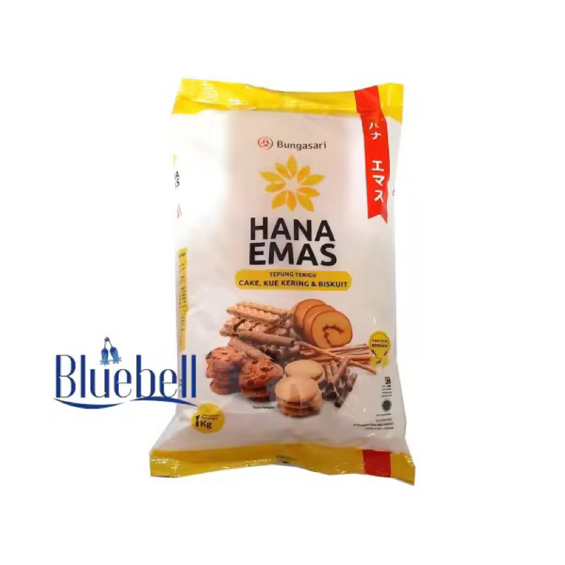 

Tepung Terigu Hana Emas 1Kg Tepung Terigu Cake Kue Kering dan Biskuit