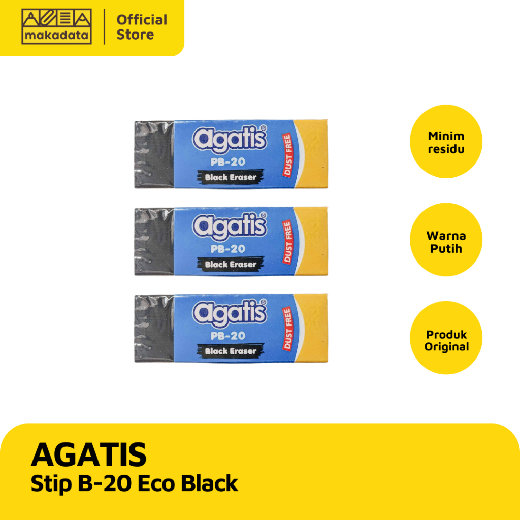 

ERASER/PENGHAPUS/STIP AGATIS B-20 ECO BLACK(1PCS) MURAH
