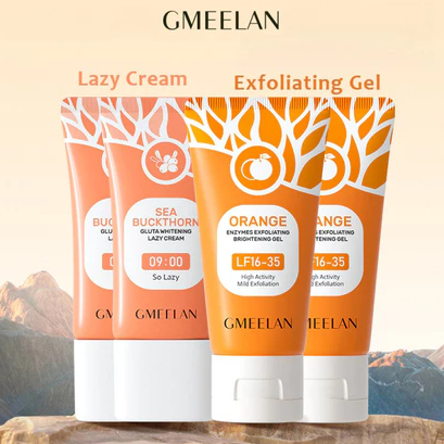 GMEELAN Orange Exfoliating Gel Peeling Face Eksfoliasi Wajah + Gluta Whitening Lazy Cream Day Cream 