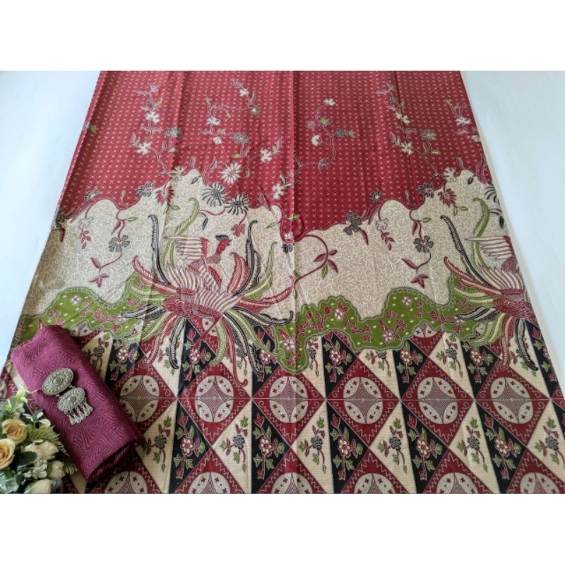 Kain Batik Jarik Kebaya Kode 68 Couple Katun Printing Sogan Lawasan Seragam Bridesmaid Meteran Tj
