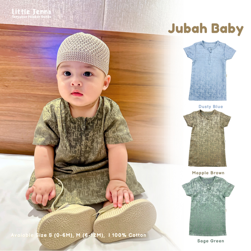 Little Jenna - Jubah Baju Lebaran Bayi Baru Lahir Laki-Laki Cowok Newborn 0-1 Tahun