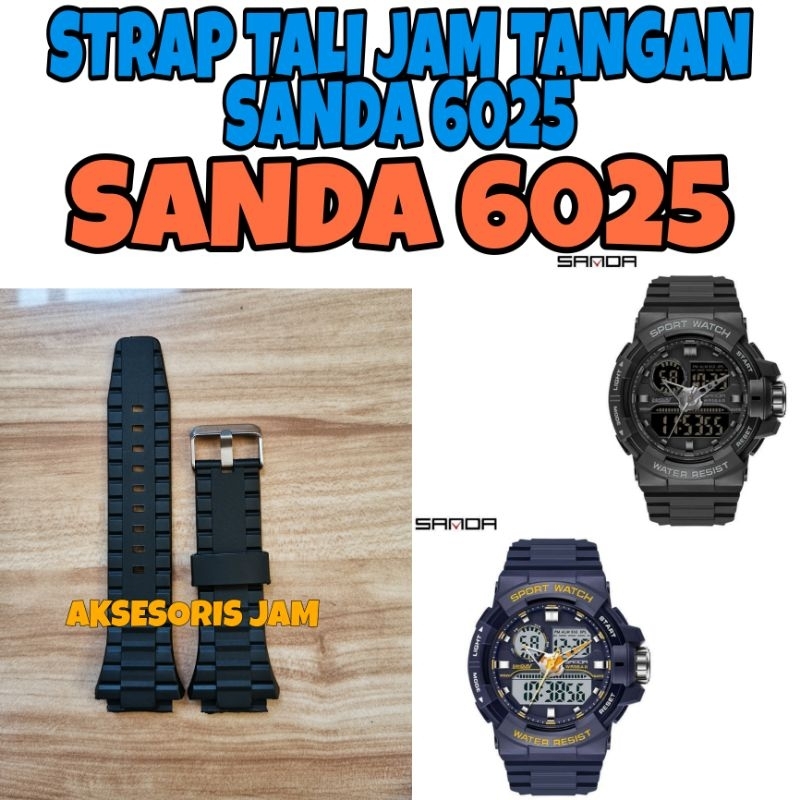 Strap tali jam tangan untuk Jam Tangan Sanda 6025 Sanda6025 Sanda-6025 berkualitas
