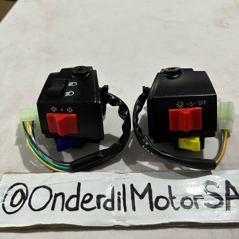 HOLDER SAKLAR TOMBOL SET KANAN KIRI SUZUKI RC100 RC 100 BRAVO CRYSTAL JET COLED SPIRIT MAX1 ORI ORIG