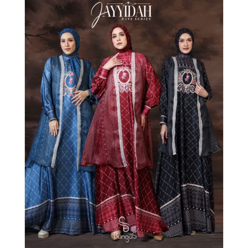 JAYYIDAH SET VOAL original!! Gamis Armani silk printing premium