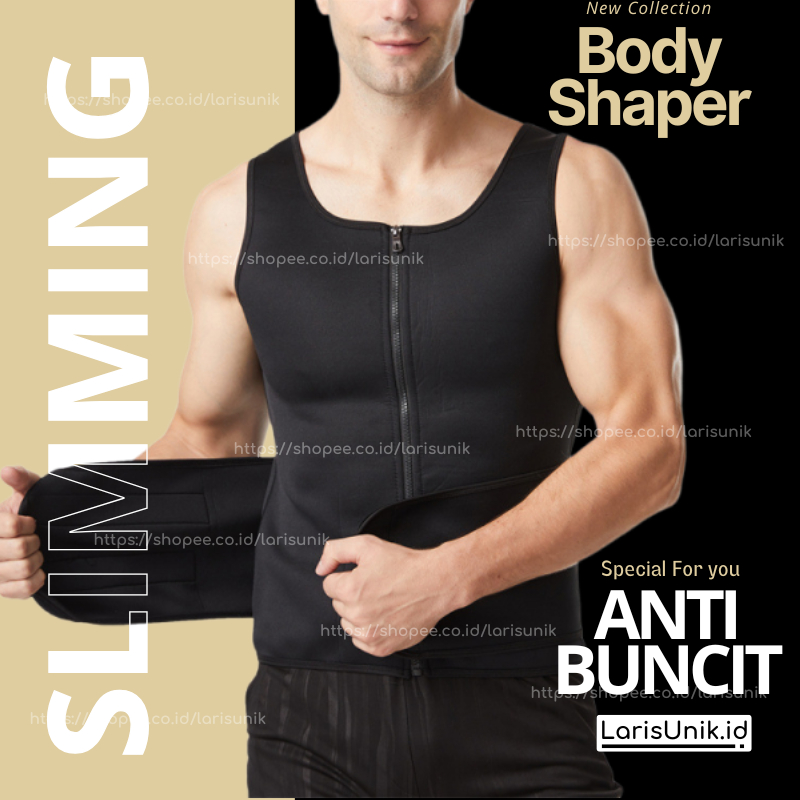 Korset Pelangsing Pengecil Perut Buncit Pria Pinggang Pembentuk Sixpack Rompi Olahraga Sport For Fit