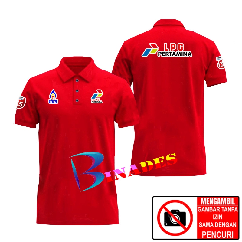 Jual Kaos Baju Kerah Model Polo PERTAMINA LPG - PERTAMINA ELPIJI Kaos Kerah BINADES
