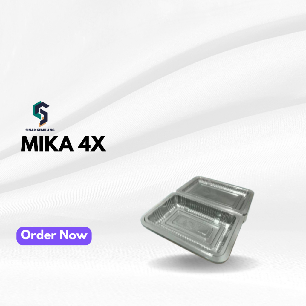 PLASTIK MIKA KUE UKURAN 4X ISI 100 PCS / MIKA KOTAK MAKAN / BOX MIKA BOLU DAN MAKANAN (SATUAN)
