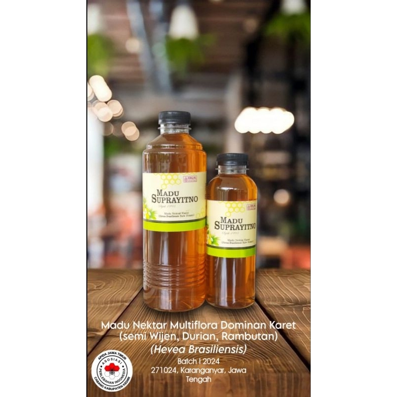 

Madu Nektar Multiflora Dominan Karet (Hevea Brasiliensis) semi Durian dan Kopi