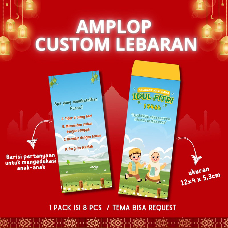 

Amplop custom edukasi untuk lebaran 2025 l Full Color | Tidak mudah luntur