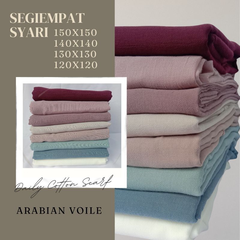 hijab persegi syari jumbo paris premium segiempat arabian voile turkish voile scarf