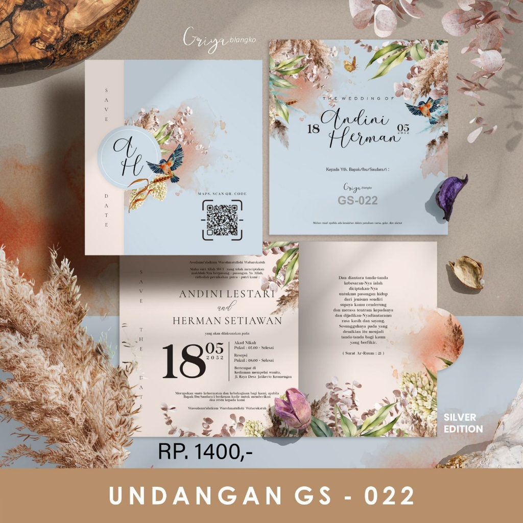 Cetak Undangan Blangko Pernikahan terjangkau Griya Silver 022