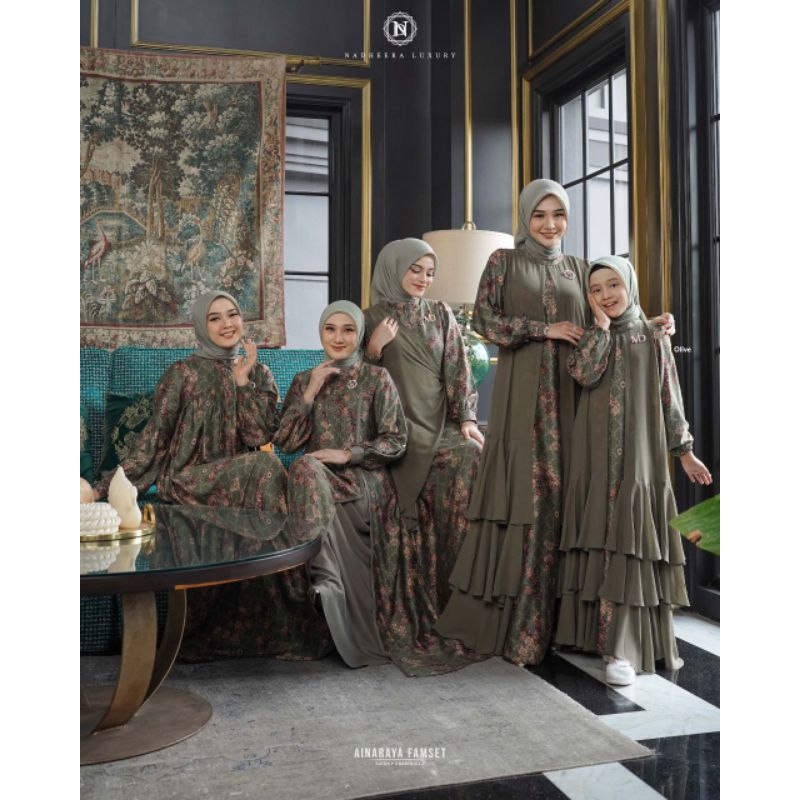 READY STOCK || SARIMBIT NADHEERA LUXURY AINARAYA TERBARU || DRESS AINARAYA NADHEERA || KEMEJA AINARA