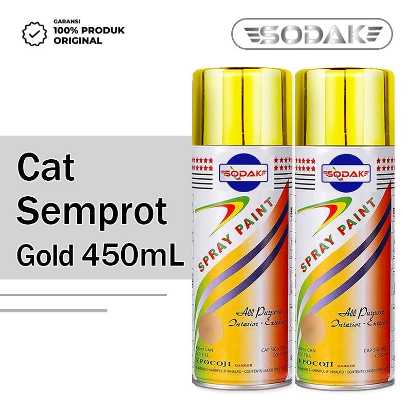 Cat Semprot Stainless Gold / Spray Paint Motor Metallic Metalik / Spray Chrome Gold 450ml