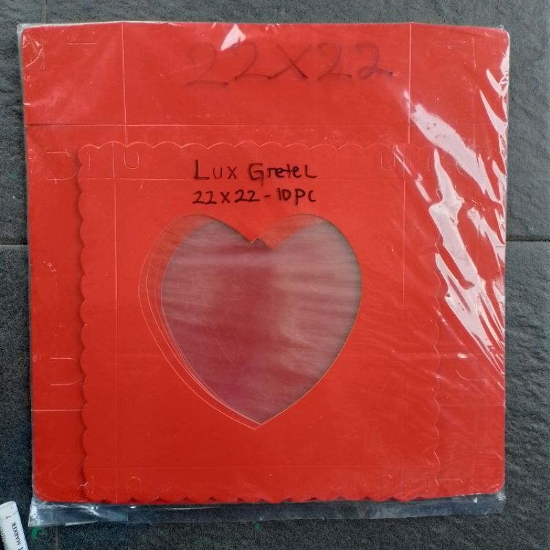 Dus Gretel Lux Dus Kue Bolu Hansel | 20x20 | 25x25 | 28x28 | 30x30 | Merah Love ( Pcs ) [ Original ]