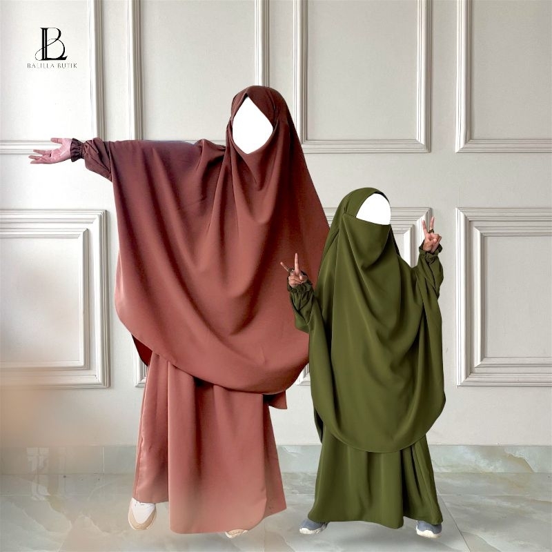 BALILA BUTIK French Khimar Set Rok Kids Emely Baju Syari Anak Kain Forzaleta