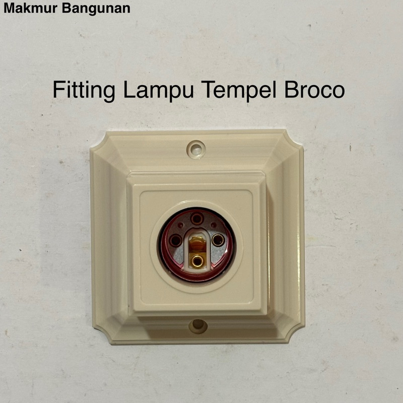 Fitting Lampu Segi Broco | Piting Fitting Tempel Dinding Plafon | Kepala Lampu Broco