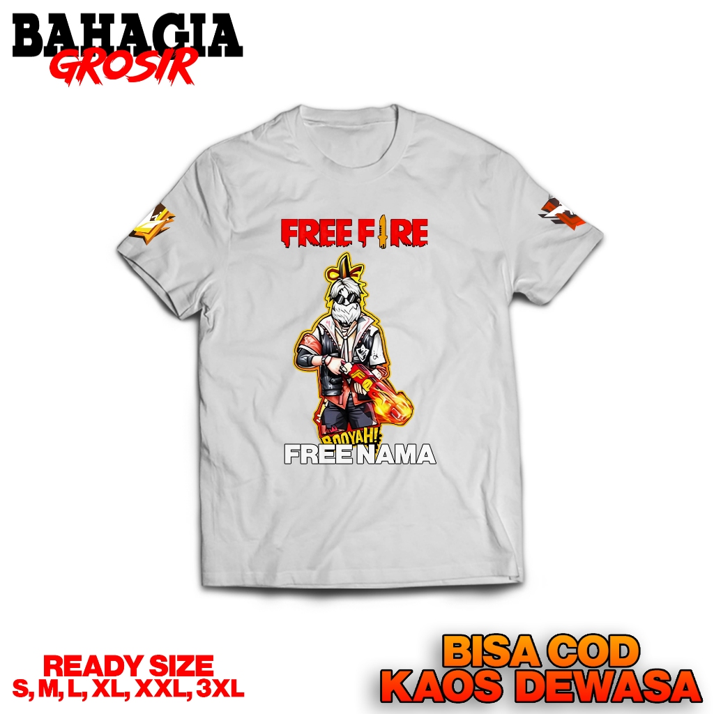 Tambah Nama Gratis Baju Dewasa| Kaos Free Fire Kakek Freefire Viral | Tshirt Distro Dewasa FF Hits T