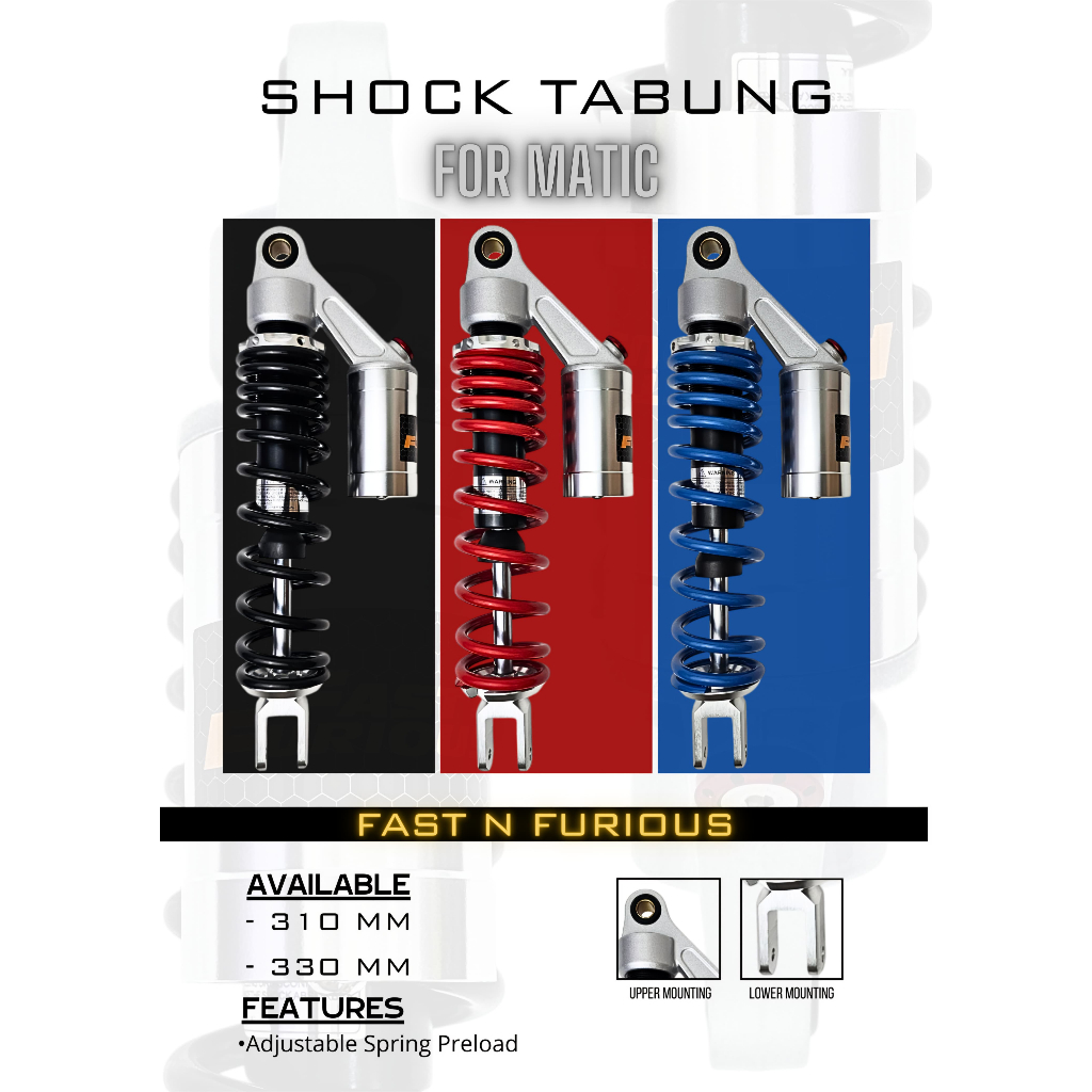 Shock Shockbreaker Matic Tabung Atas Chrome Copy GOG Mio Vario Beat Lexi Xride Fino Scoopy Xeon Gear