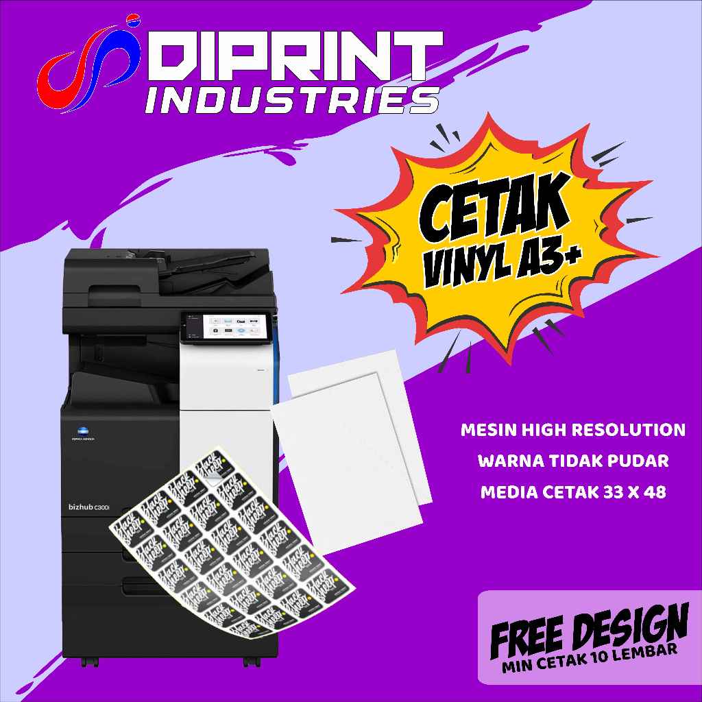 

[FREE DESAIN] Print A3 | Cetak A3 | vinyl a3+ cetak laminasi cutting
