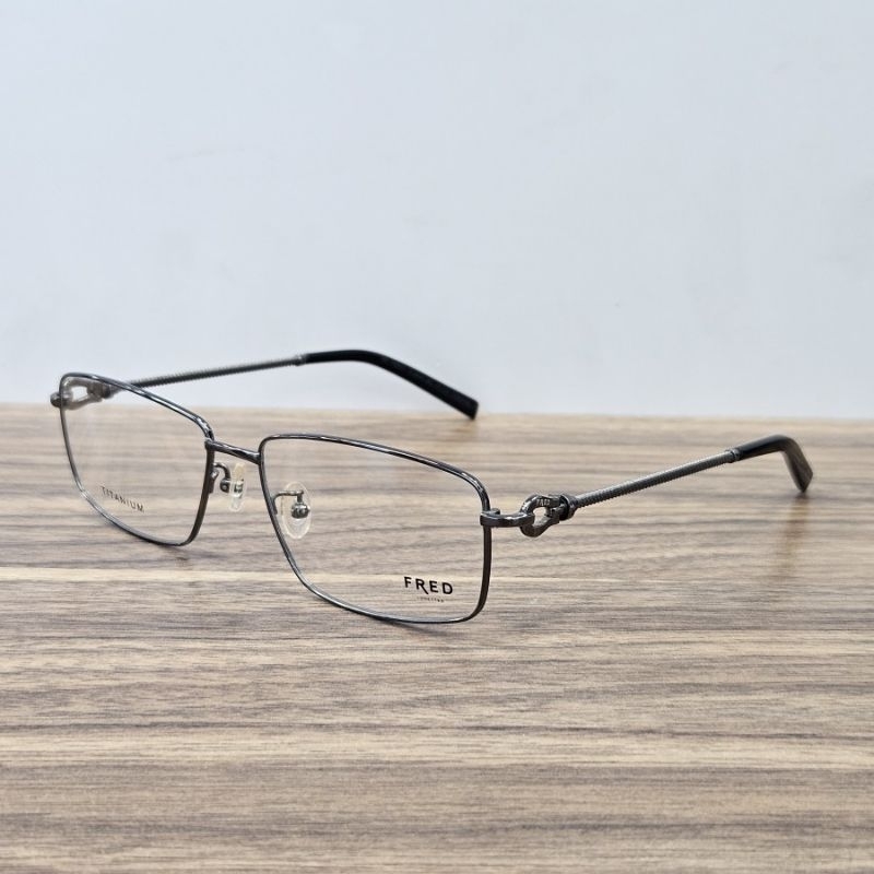 frame kacamata pria elegan fred titanium FMJ8416 57 gunmetal grey