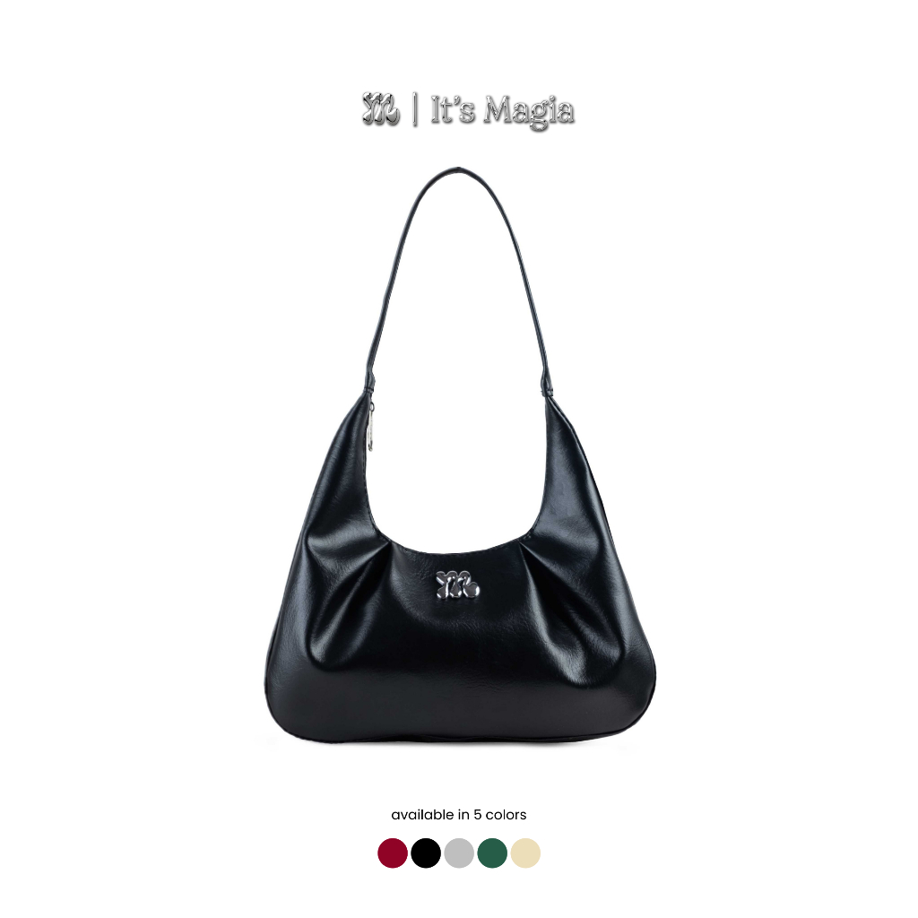 MAGIA Anya Bag Shoulder Bag Leather Jetblack
