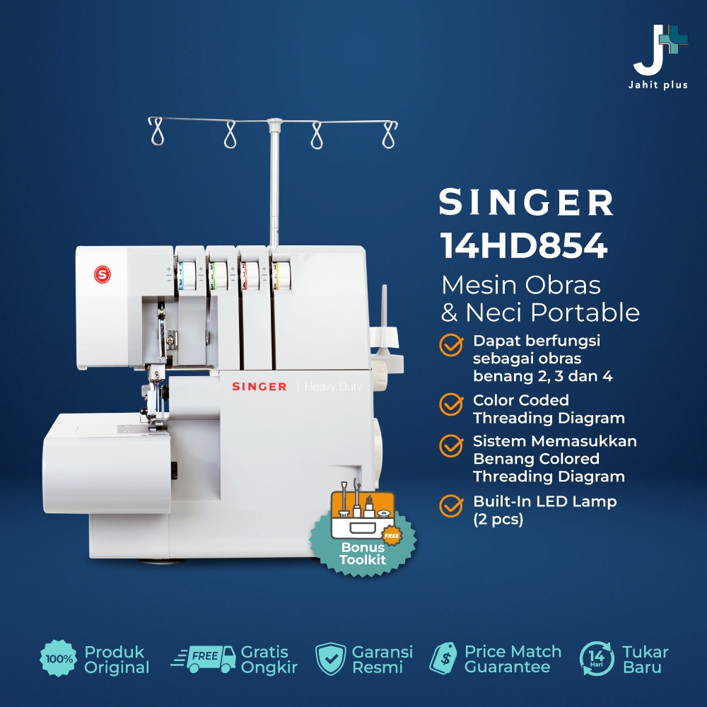 Mesin Obras dan Neci SINGER 14HD854 HEAVY DUTY