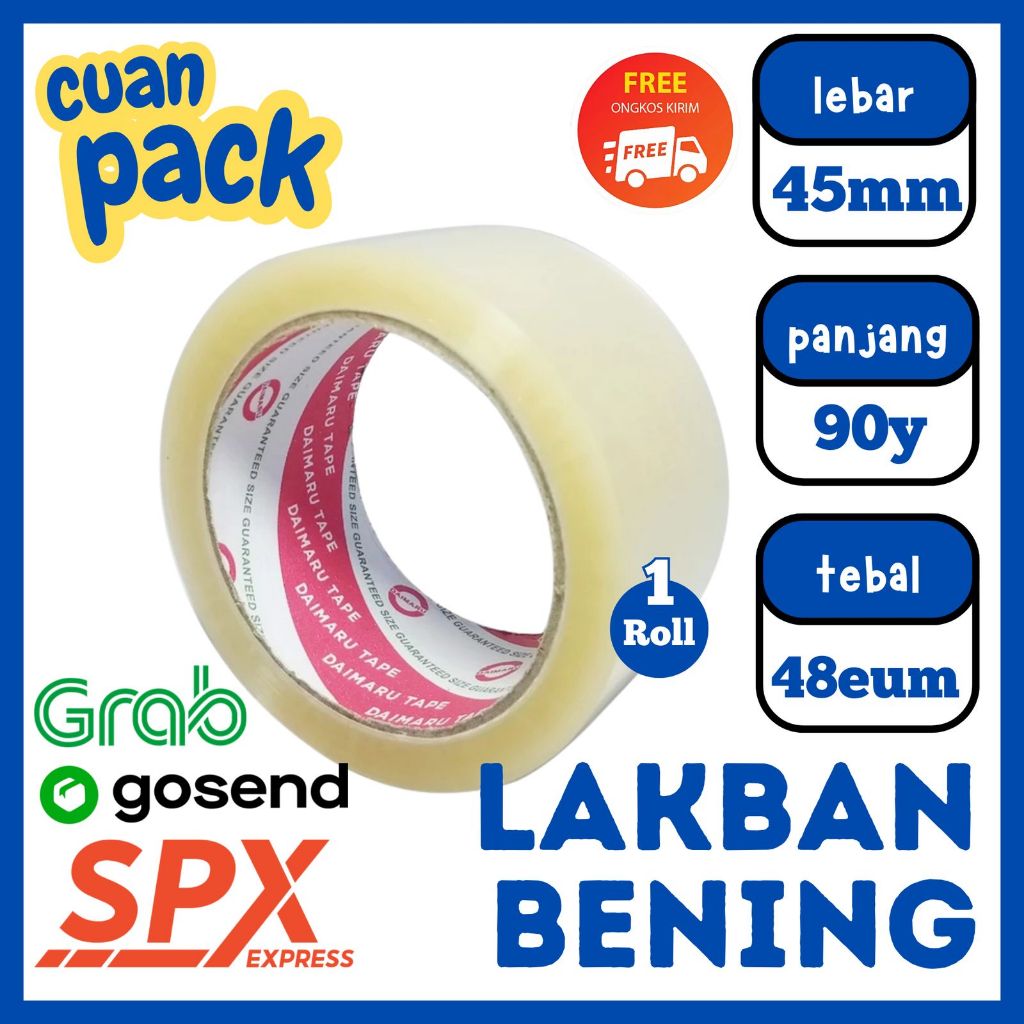 

Lakban Bening 45 mm x 100 yard