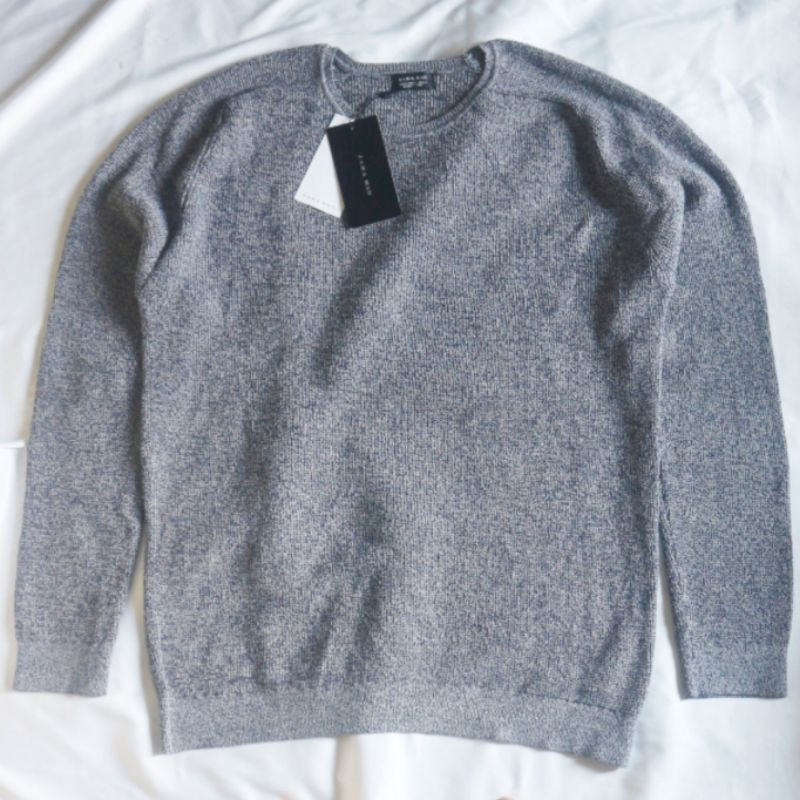BARU NEW ZARA MAN BNWT Mix Abu Navy Knitwear Sweater Sweatshirt Crewneck Rajut Wool Jaket Katun