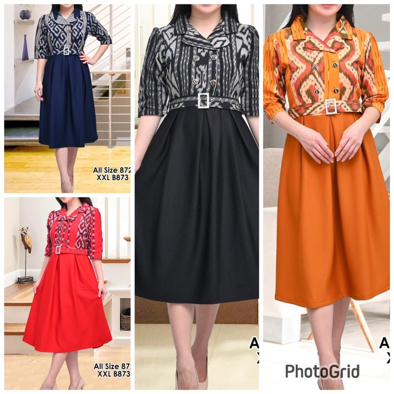 COD DRESS TENUN ETNIK KOMBINASI SCUBA