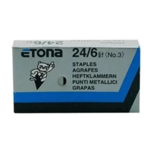 

Etona besar Staples Isi Stapler besar (No.3) 24/6 / isi hekter besar merek etona.