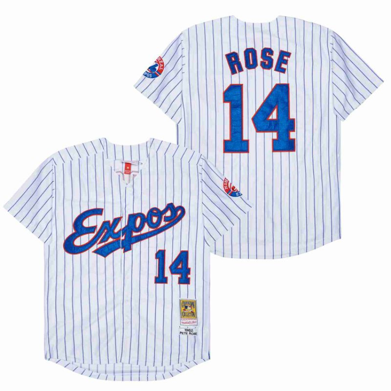 Jersey MLB Montreal Expos by Legendary King Of Hits Pete Rose