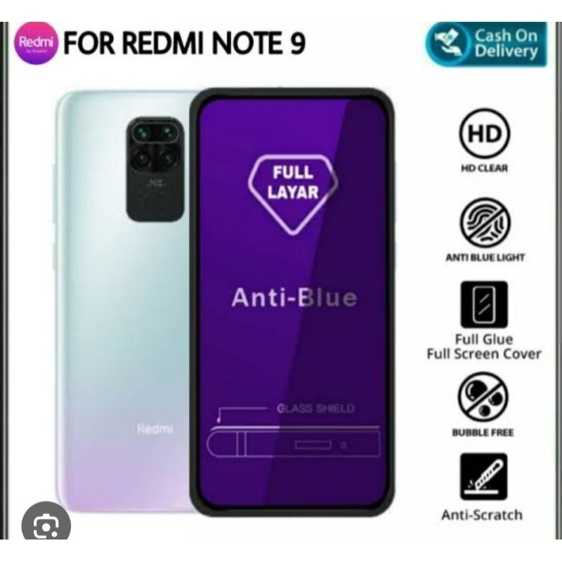 Tempered Glass ANTI BLUE ANTI RADIASI Redmi Note 9