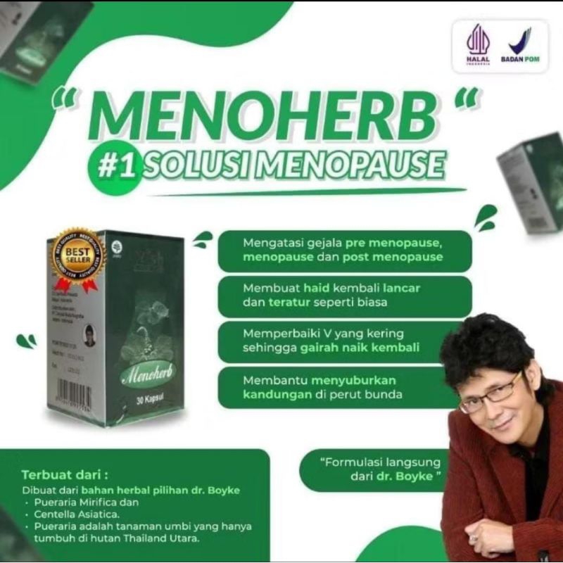 Wish Menoherb Asli Original Suplemen Kesehatan Wanita Mengatasi Gejala Pre Menopause Dr.Boyke Wish