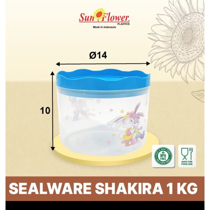 5554 - Toples Plastik / Toples Bolu / Toples Bulat / Toples Nikita Sunflower l toples kue kering l t