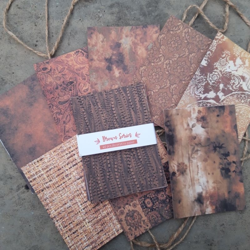 

[40 PCS] Brown Series Decorative Paper-Kertas Journaling-Texture Deco Paper-Vintage Journal Paper-Paper Planner