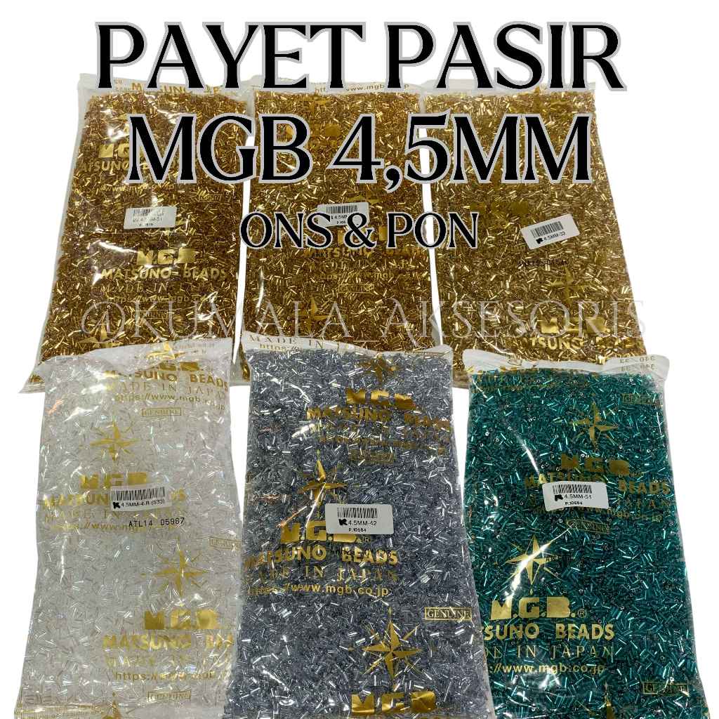 BAMBU 4,5 mm Mote Payet Manik MGB asli JEPANG per ONS, PON