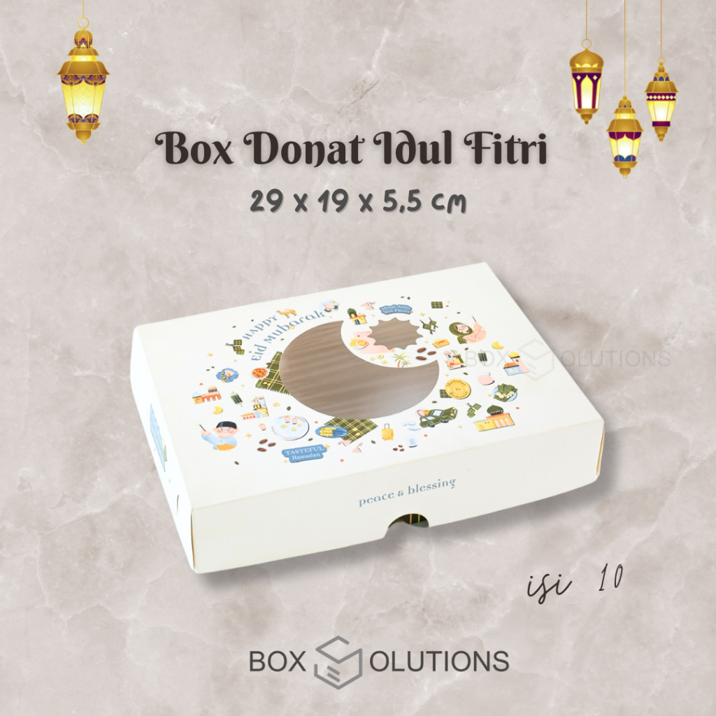 

[isi 10] box donat idul fitri isi 6 pcs / box donat sushi hampers eid lebaran - 29x19x5,5 cm