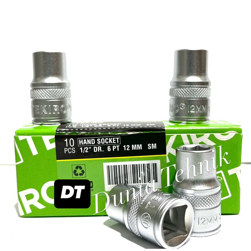 TEKIRO Mata Kunci Sok 12 mm SATUAN Mata Sock 12mm 1/2” DR 6 PT Stang Kunci Shock Kunci Sok Set Mata 