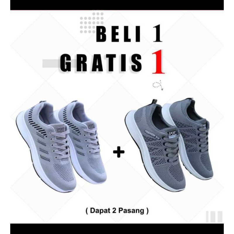 sepatu sniker pria murah beli 1 gratis 1
