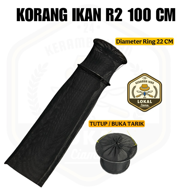KORANG IKAN R2 100 CM PENUTUP TARIK| KOJA IKAN KAIN HALUS | KORANG PANCING  | BUBU IKAN | KERAMBA IK