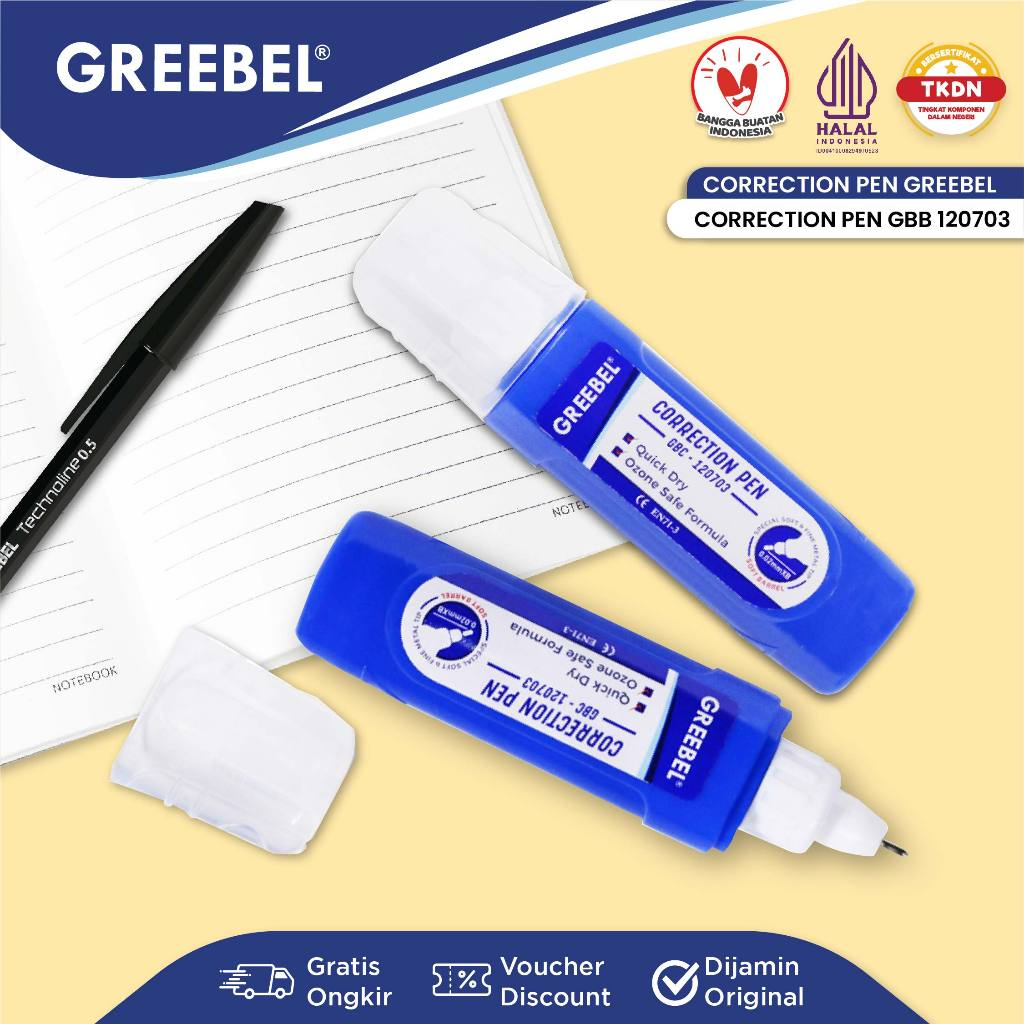 

Correction Pen Biru Tipe-X Cair Greebel GBC-120703