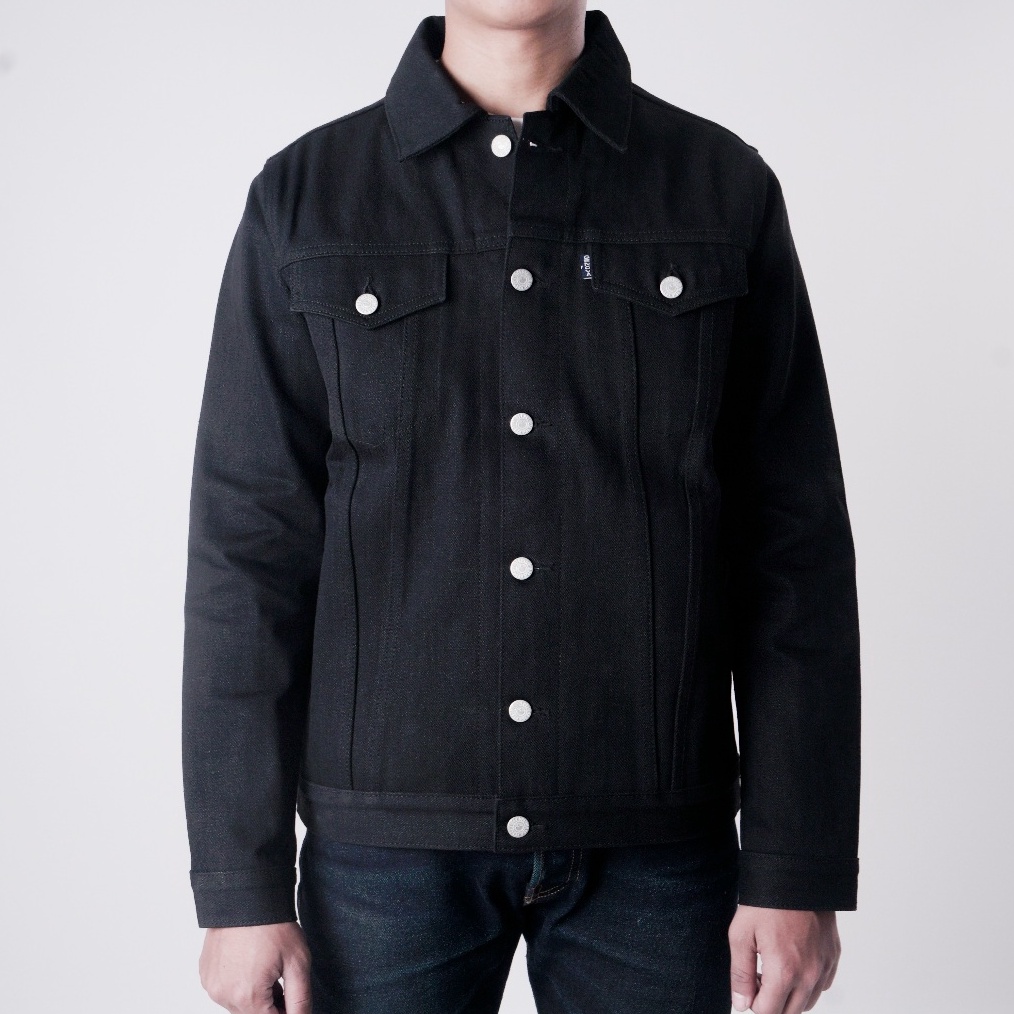KODE O9W EARTHY GENOVA  Jacket Denim RAVEN CABOT TYPE III BLACK X BLACK 15 Oz Sanforized Jaket Raw D