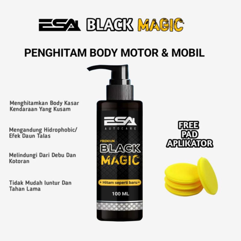 Esa black magic penghitam body motor mobil penghitam dashboard car 100 ml paint