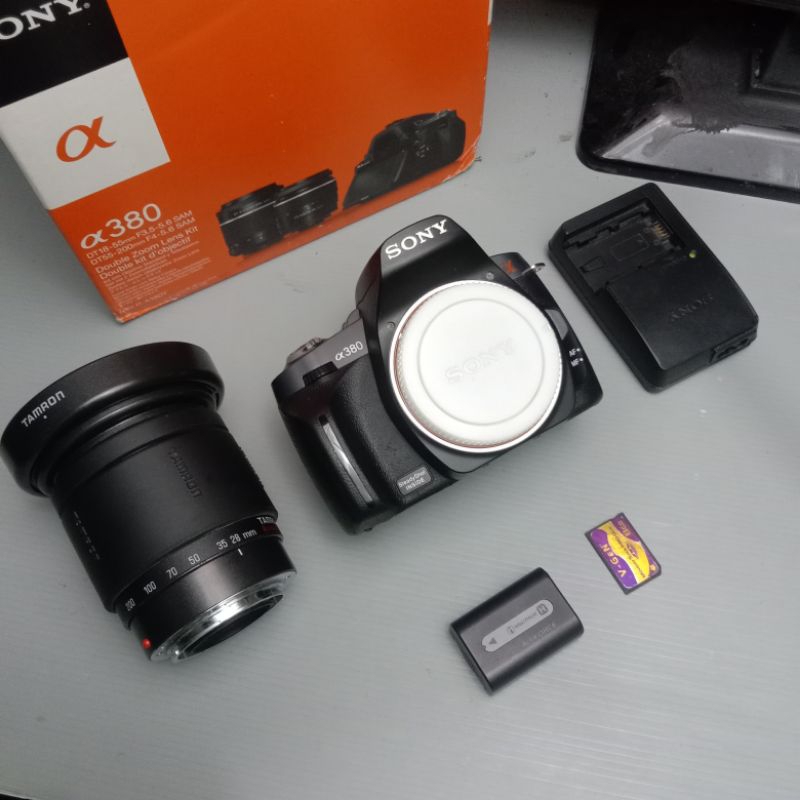 Kamera Dslr sony a380 lensa tamron AF 28-200mm