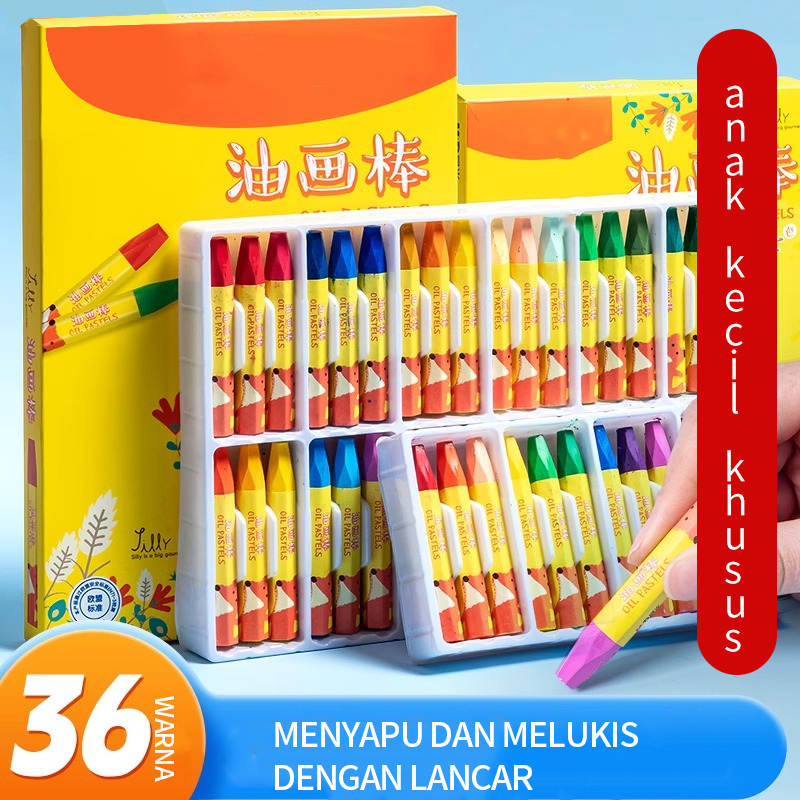 

Crayon Set Krayon Plastik 12/24/36 Warna Crayon Anti Air Dan Anti Patah Krayon Anti Kotor